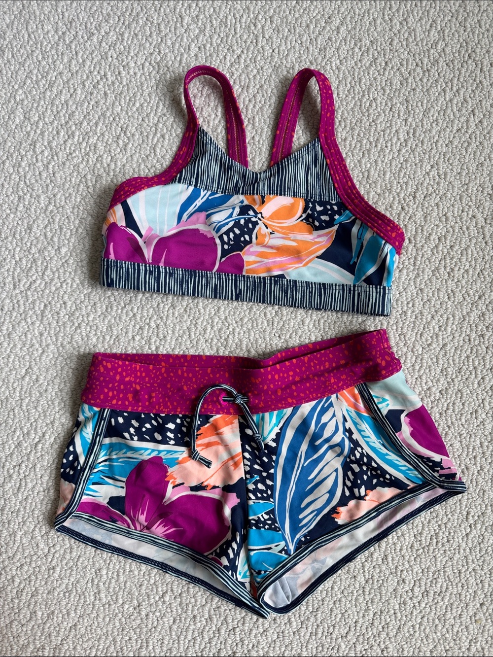 Athleta Girl Kids Floral Two-Piece Swim Set